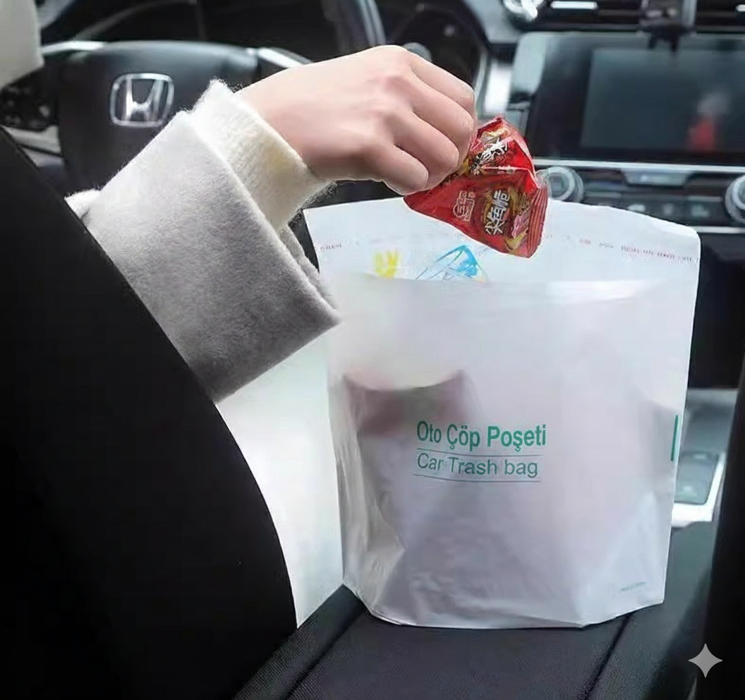 Pratik Su Geçirmez Oto Araba Çöp Poşeti Yapışkanlı 20 Adet (5563) #2