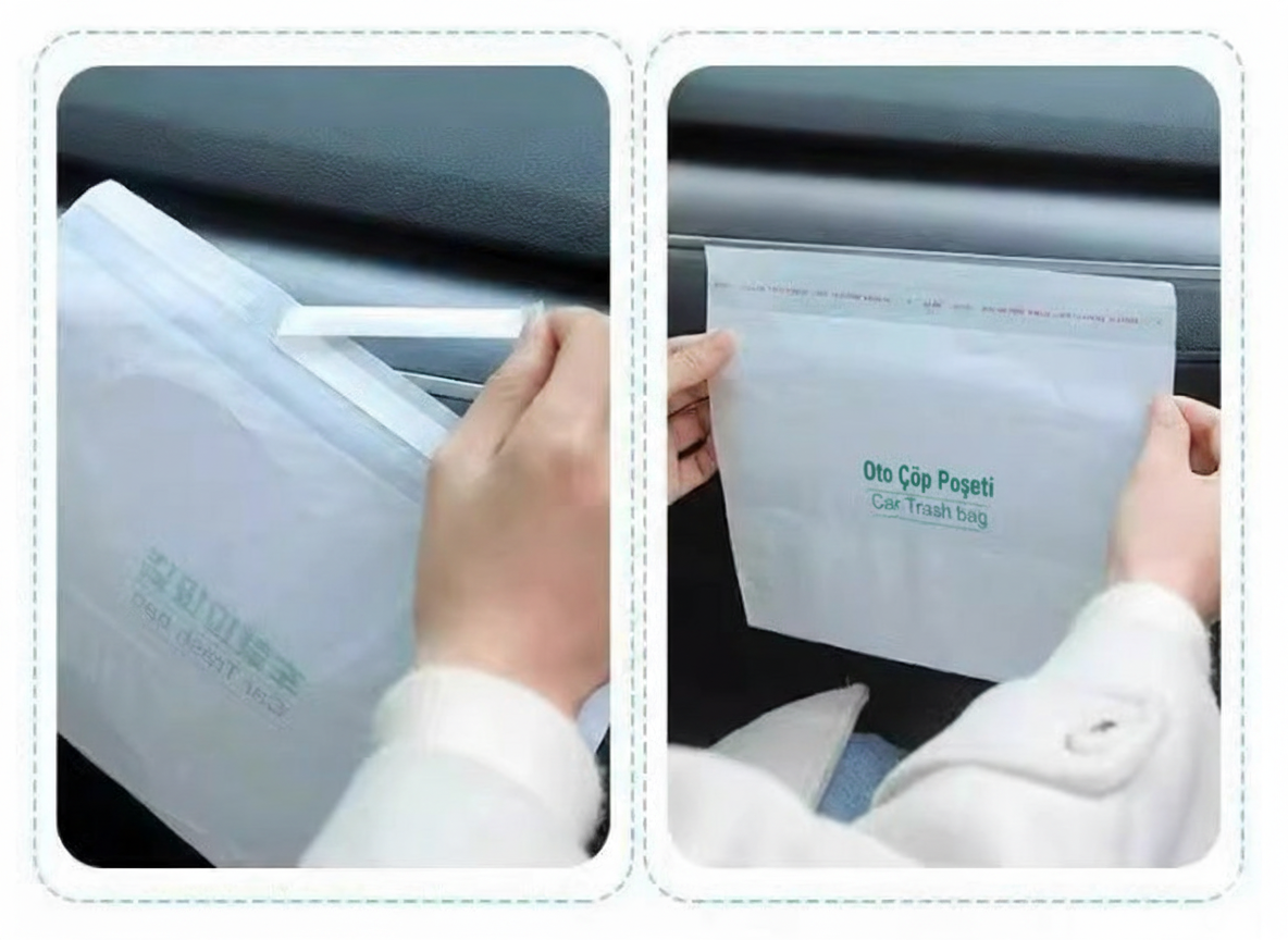 Pratik Su Geçirmez Oto Araba Çöp Poşeti Yapışkanlı 20 Adet (5563) #5