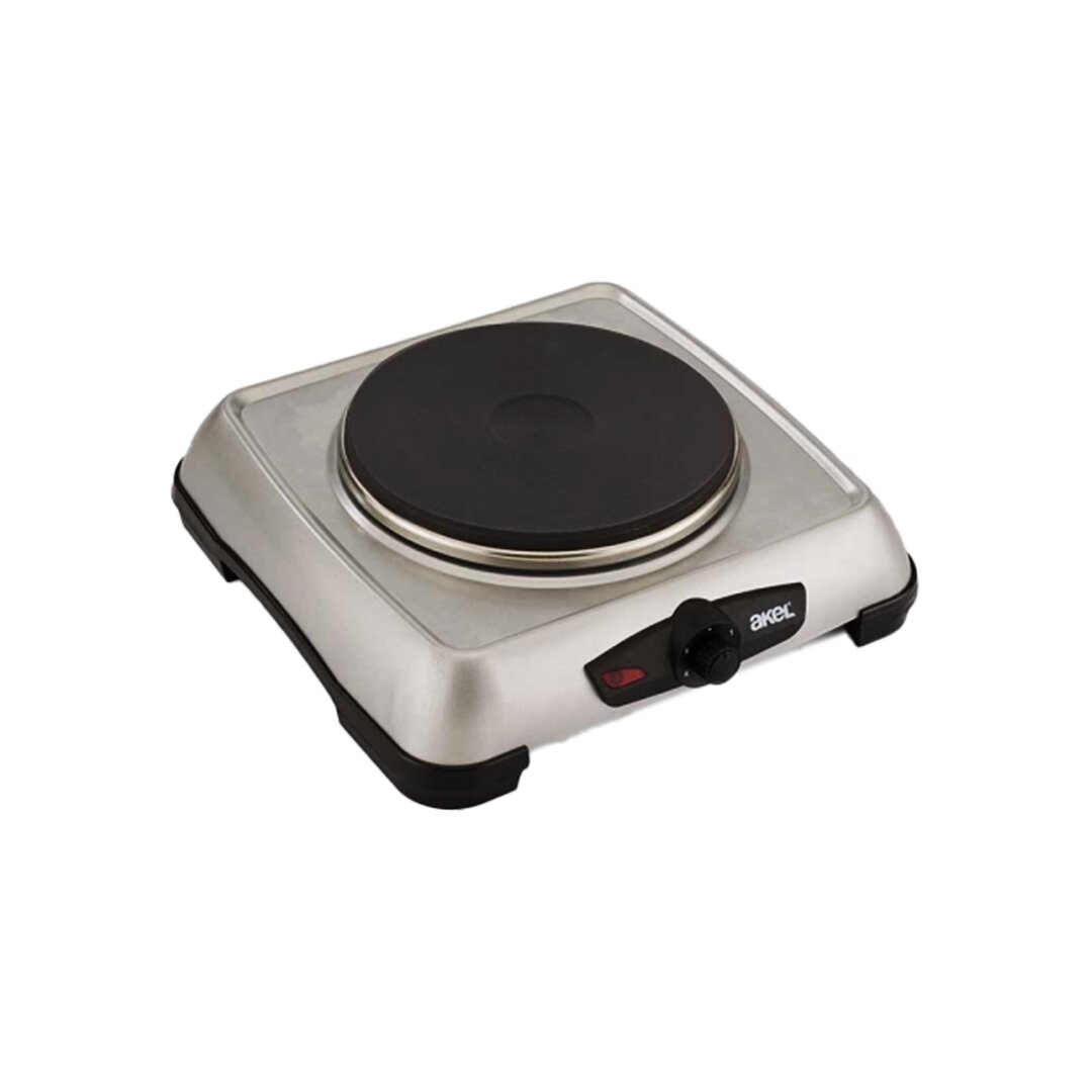 Silber Mini-Elektroherd 1500W einflammig Thermostat regelbar 18cm AP-516