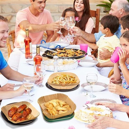 50 Pcs Air Fryer Cooking Paper Disposable Oil-Proof Non-Stick Square Plate PVC Model (5563) #4