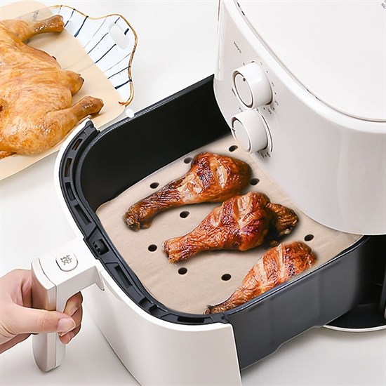 50 Adet Air Fryer Pişirme Kağıdı Tek Kullanımlık Hava Fritöz Yapışmaz Yağlı Kağıt Delikli Model (5563) #2