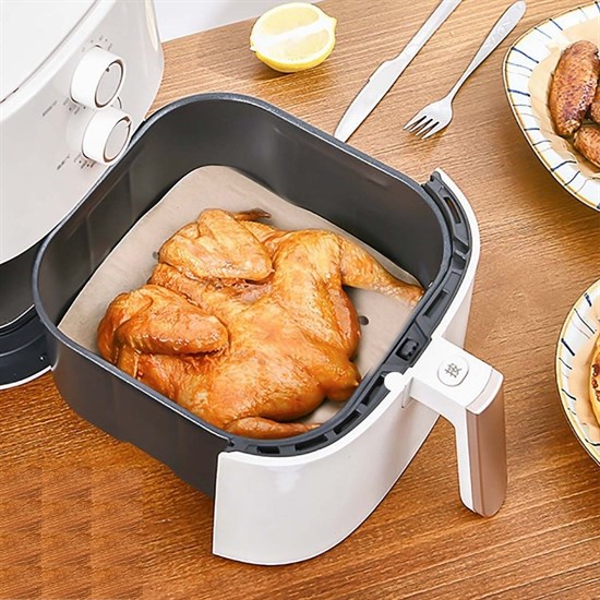 50 Adet Air Fryer Pişirme Kağıdı Tek Kullanımlık Hava Fritöz Yapışmaz Yağlı Kağıt Delikli Model (5563) #5