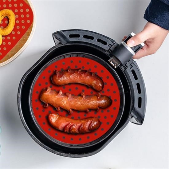 Colorful Heat-Resistant Washable Silicone Round Oven & Air Fryer Cooking Mat 23 Cm (5563) #3