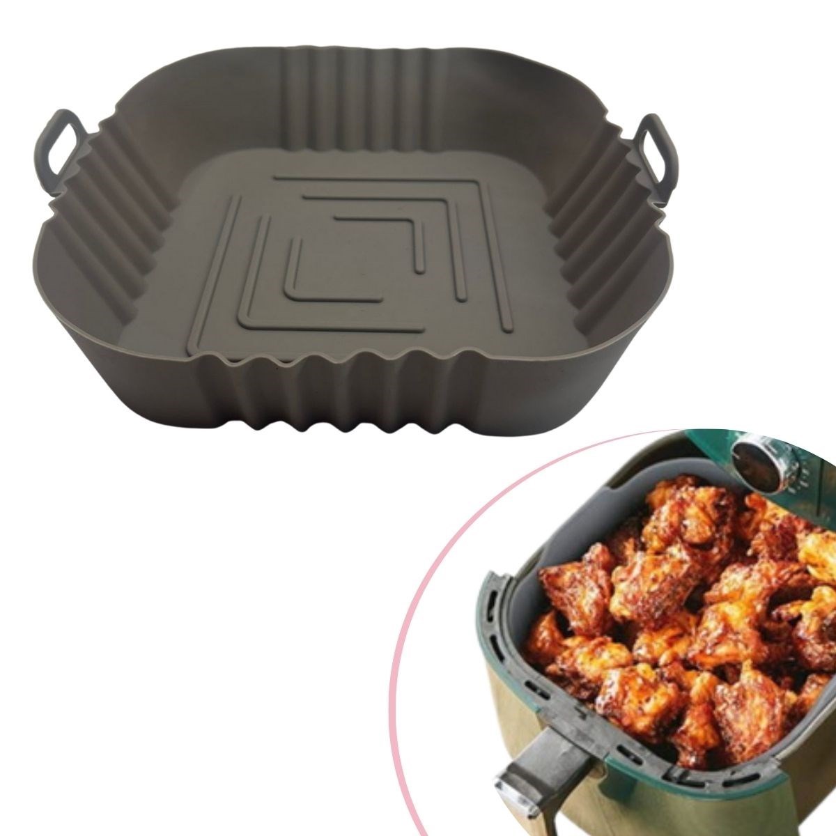 Heat-Resistant Washable Silicone Square Oven and Airfryer Co