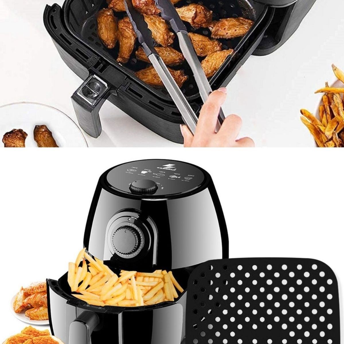 Black Heat-Resistant Washable Silicone Oven and Airfryer Square Cooking Mat 21.5 cm (5563) #4