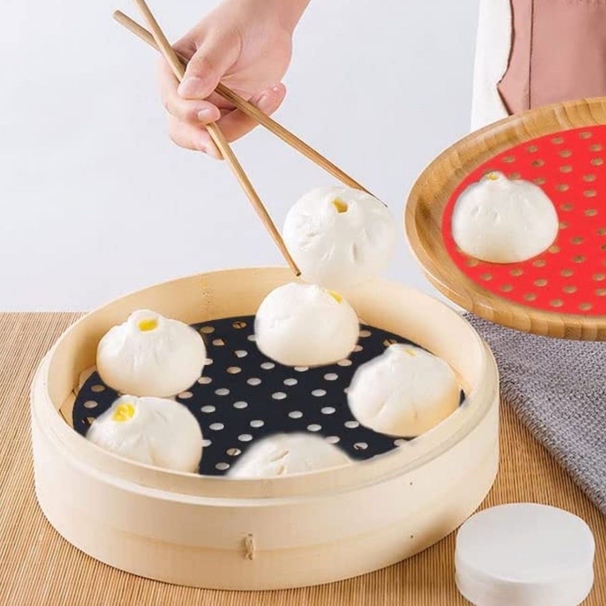 Siyah Isıya Dayanıklı Yıkanılabilir Silikon Fırın Ve Airfryer Yuvarlak Model Pişirme Matı 23 Cm (5563) #2