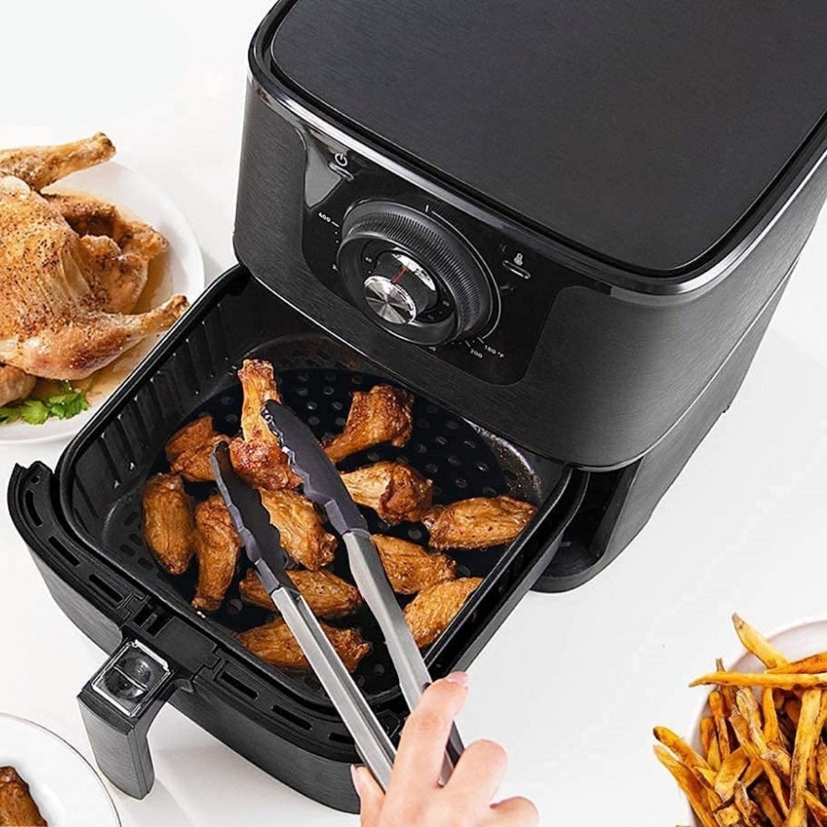 Siyah Isıya Dayanıklı Yıkanılabilir Silikon Fırın Ve Airfryer Yuvarlak Model Pişirme Matı 23 Cm (5563) #4