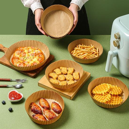 100 Pack Air Fryer Cooking Paper Disposable Round Plate (5563) #2