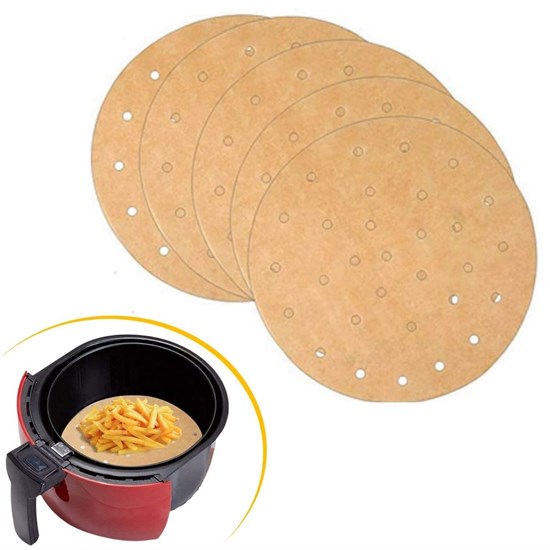 100pcs Air Fryer Parchment Paper Non-Stick Round Perforated