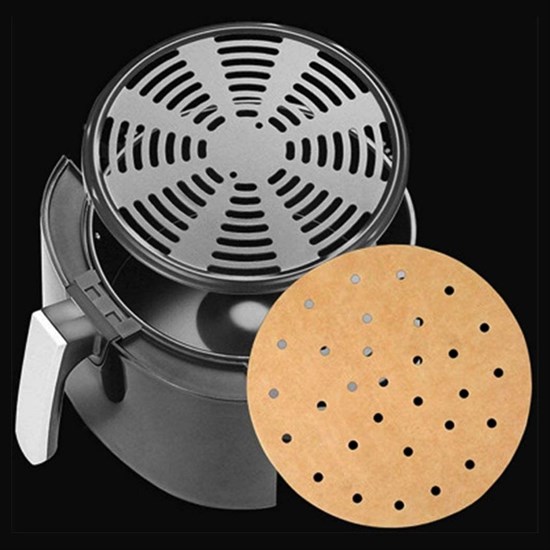 100pcs Air Fryer Parchment Paper Non-Stick Round Perforated (5563) #3