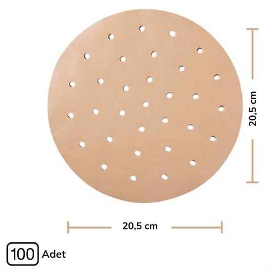 100pcs Air Fryer Parchment Paper Non-Stick Round Perforated (5563) #5