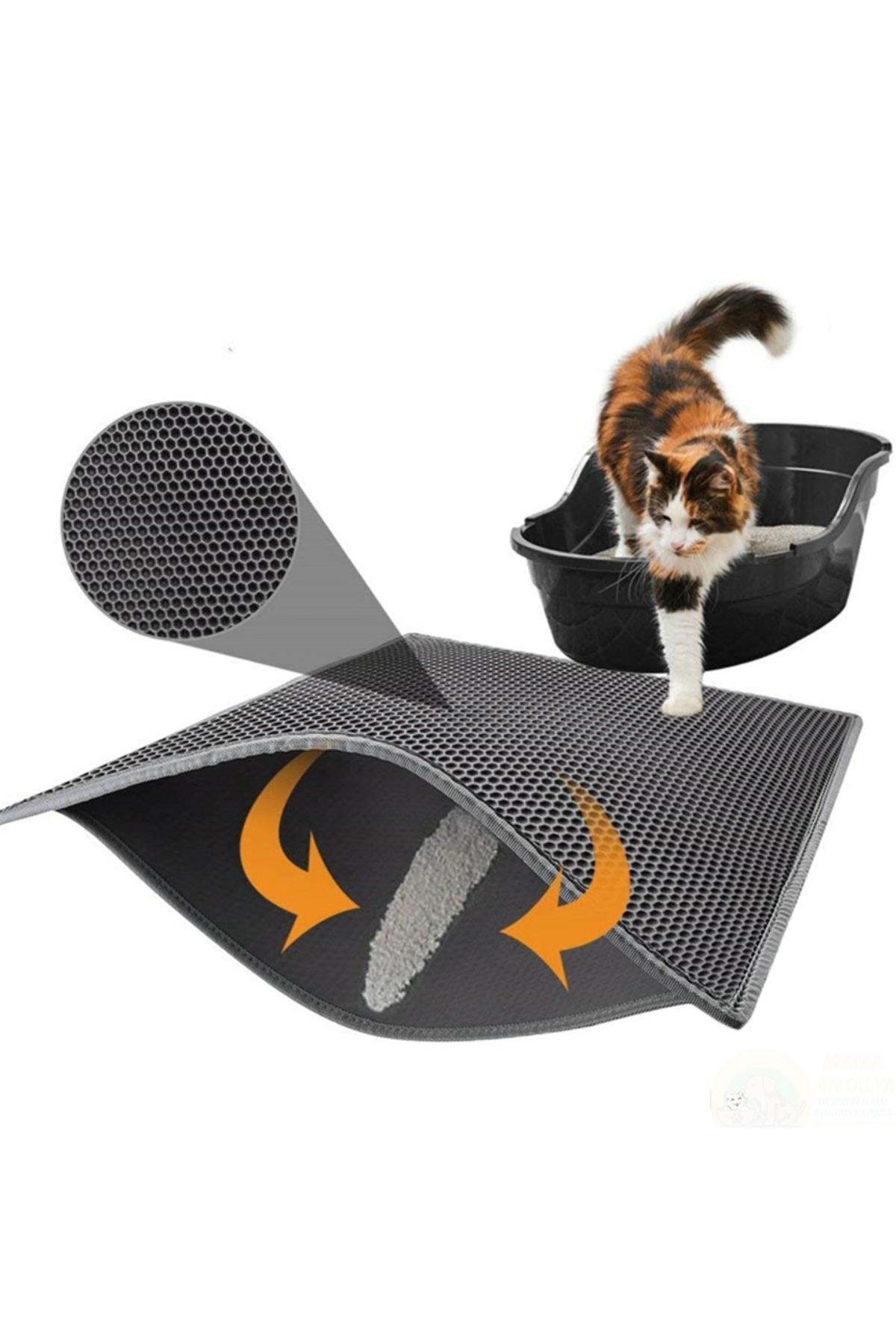 Cat Litter Mat with Sieve - Gray Cleaning Pad (5563)