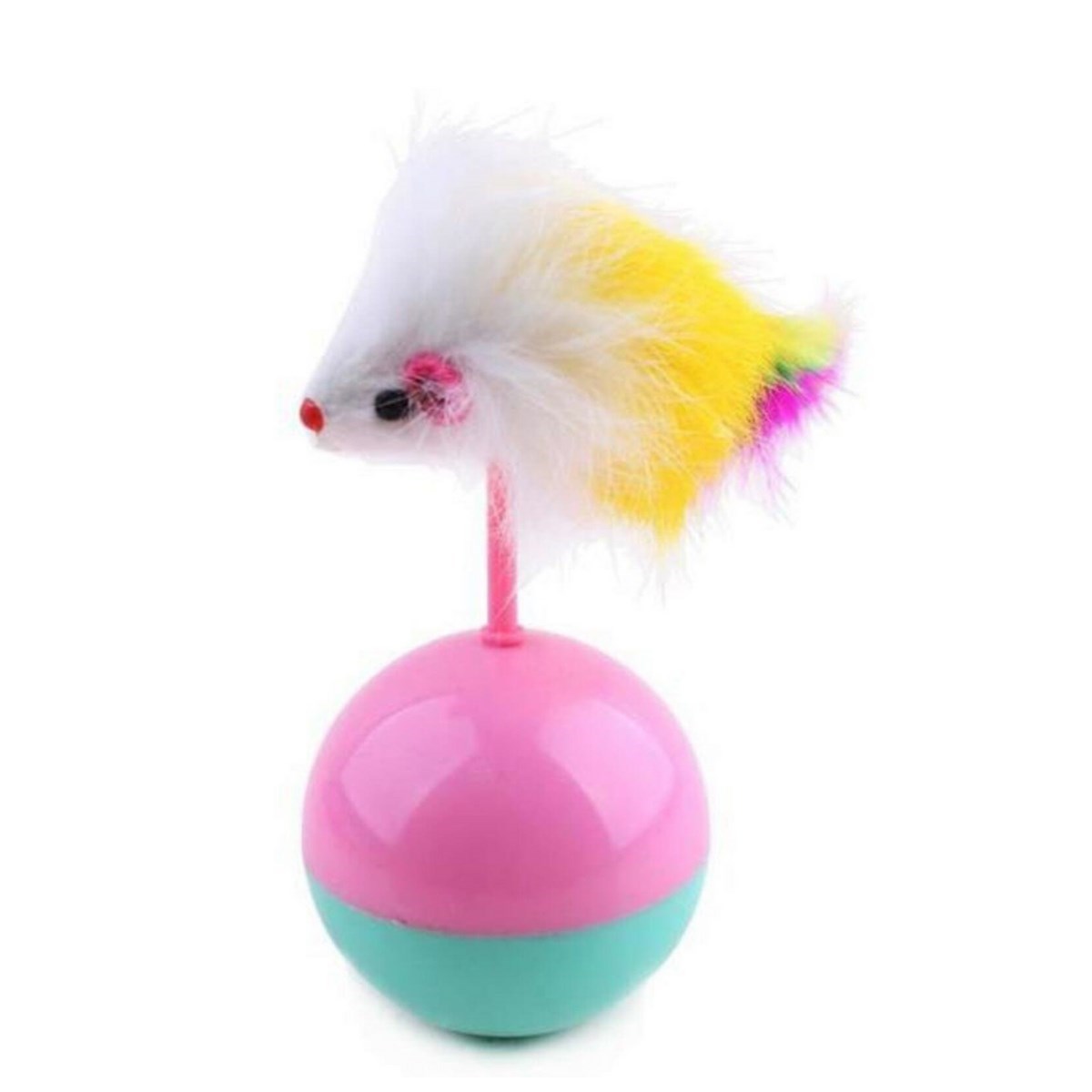 Cat Play Ball with Furry Mouse Wobbler Interactive Kitten Chase Toy (5563) #2