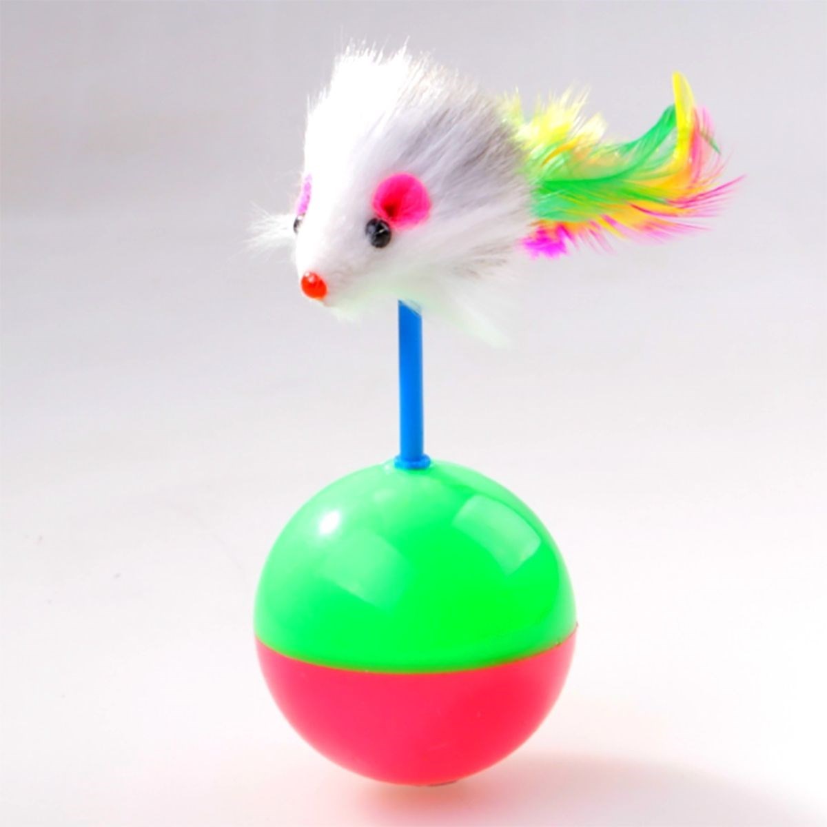 Cat Play Ball with Furry Mouse Wobbler Interactive Kitten Chase Toy (5563) #4