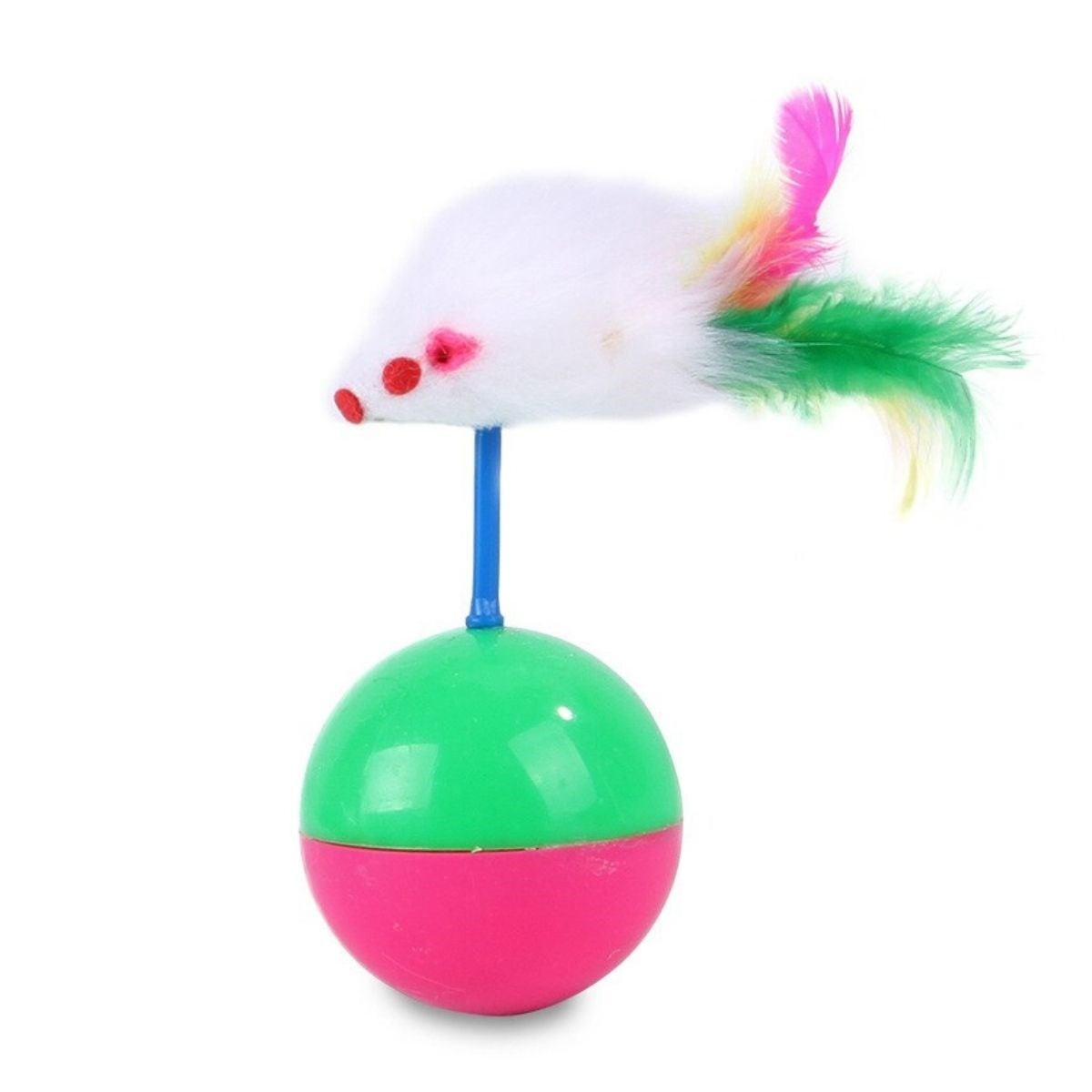 Cat Play Ball with Furry Mouse Wobbler Interactive Kitten Chase Toy (5563) #5