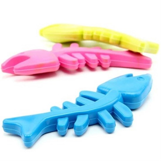 Colorful Plastic Fish Bone Skeleton Cat Toy (5563)