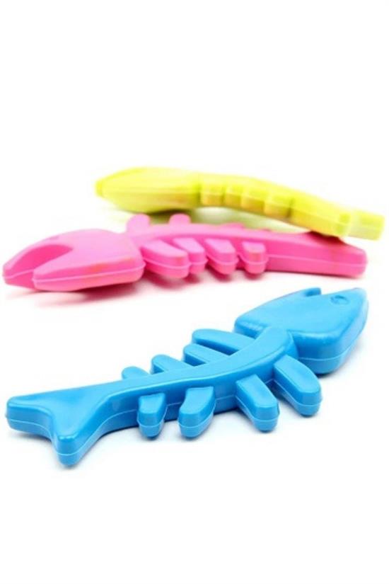 Balık Kemiği İskelet Şekilli Renkli Plastik Kedi Oyuncağı (5563) #5