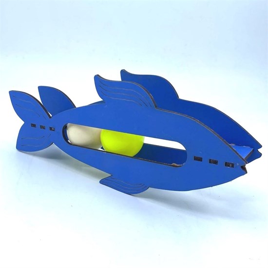 Kediler İçin Ahşap 2 Toplu Eğimli  Sevimli Balık Şeklinde Eğitim Amaçlı Oyuncak (5563) #4