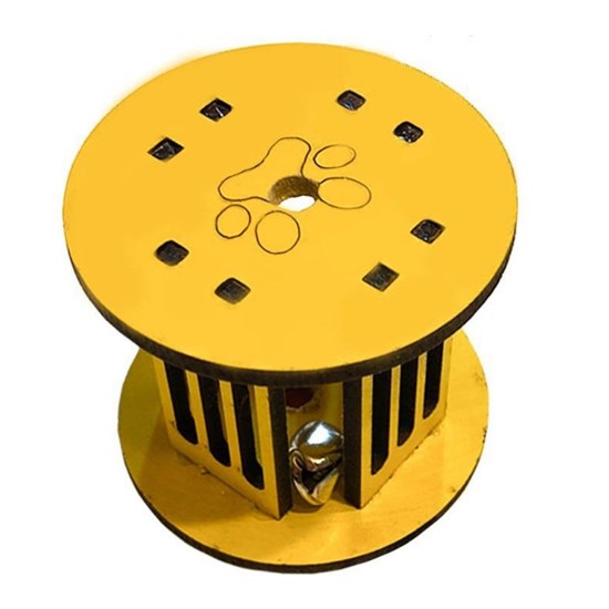 Mini Cylinder Colorful Durable Paw Print Cat Toy (5563)