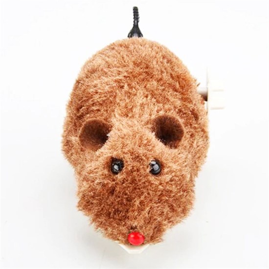 Wind-Up Cat Training Toy Plush Mouse - Interactive Cute Play Toy #2