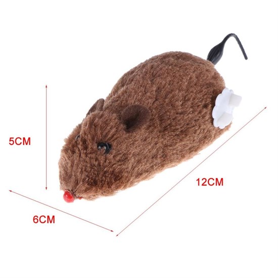 Wind-Up Cat Training Toy Plush Mouse - Interactive Cute Play Toy #3