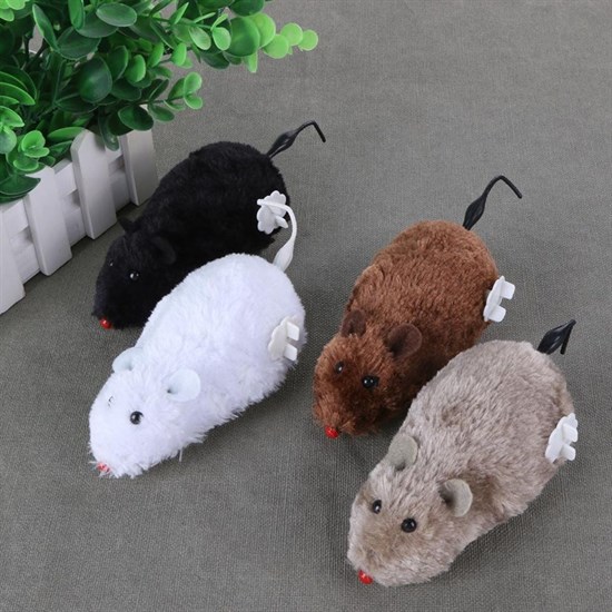 Wind-Up Cat Training Toy Plush Mouse - Interactive Cute Play Toy #4