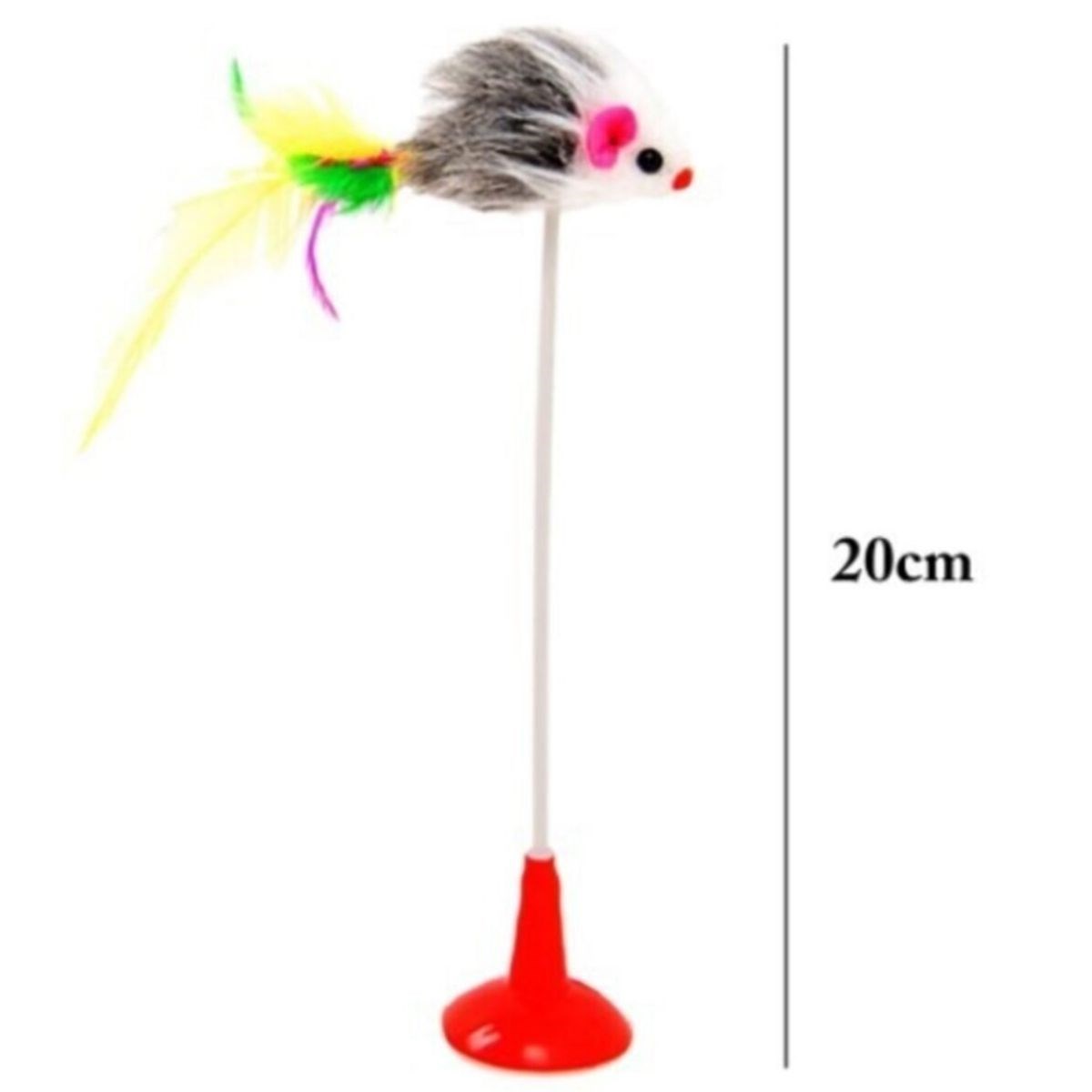 Set of 2 Suction Cup Mouse Fuzzy Interactive Stretchy Plush Cat Toys (5563) #5