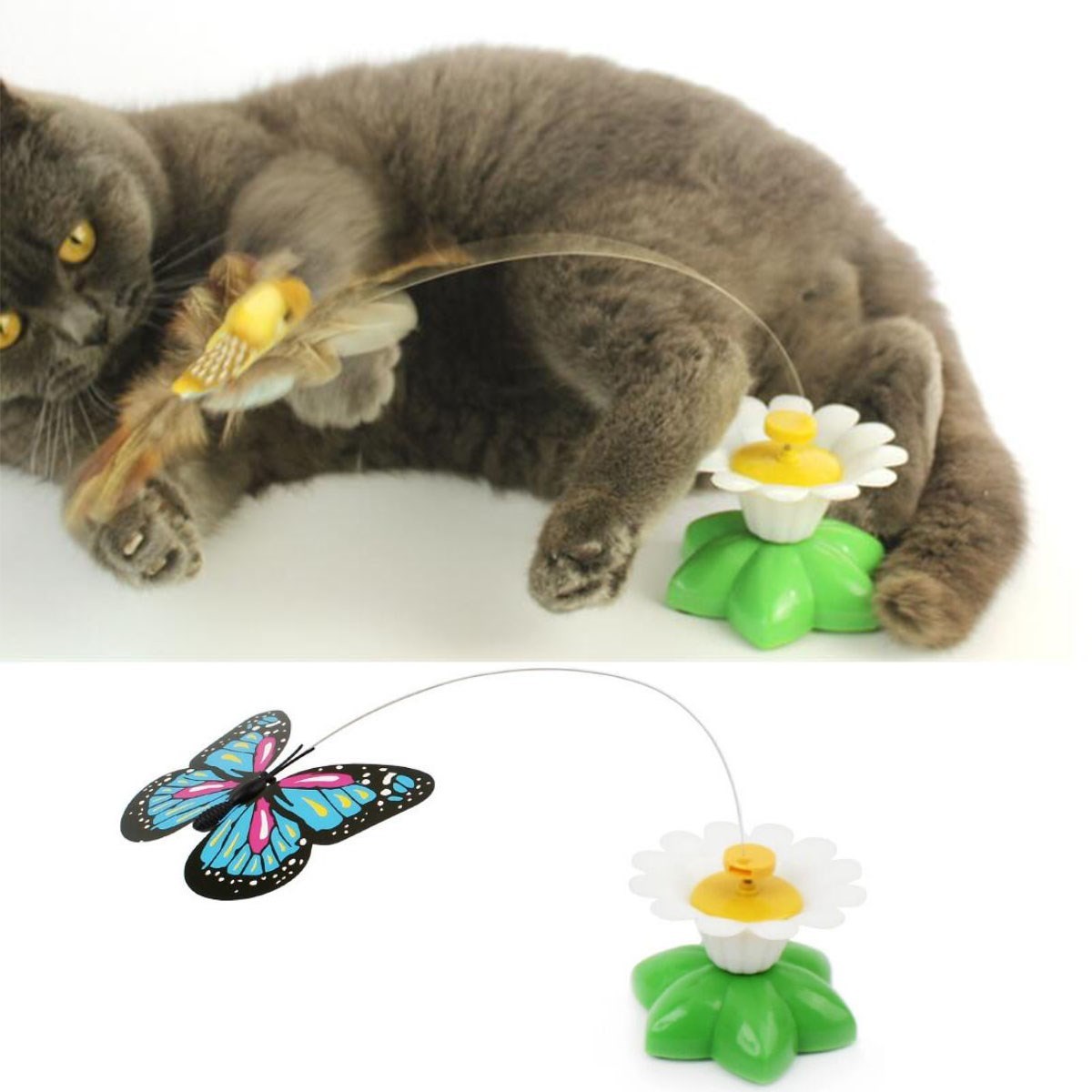 Hareketli Dönen Kelebek - Kedi Oyuncağı ( Pille Çalışır) (5563) #3