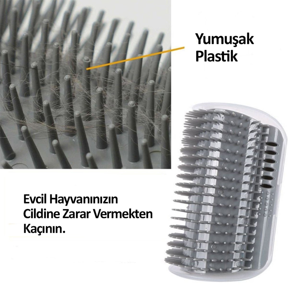 Pratik Kedi Tüyü Kaşıma Ve Tarama Aparatı Duvara Monte Kaşıma Aleti (5563) #3