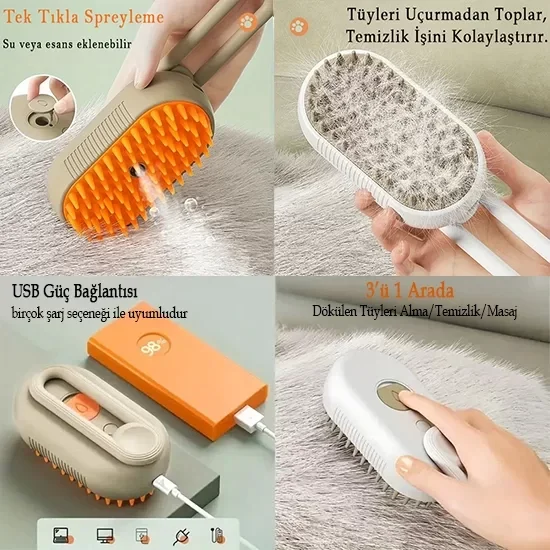 Saplı Buharlı Kedi Tarağı (5563) #2