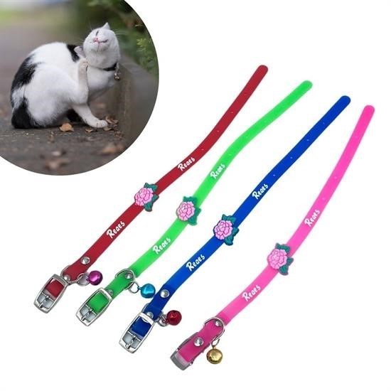 Çıngıraklı Zilli Sevimli Renkli Slikon Kedi Köpek Boyun Tasm
