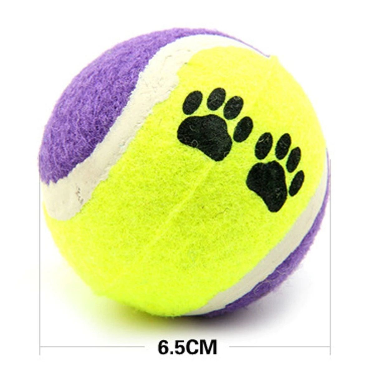 3&amp;apos;lü Renkli Desenli Tenis Topu Kedi Köpek Oyuncağı (5563) #4