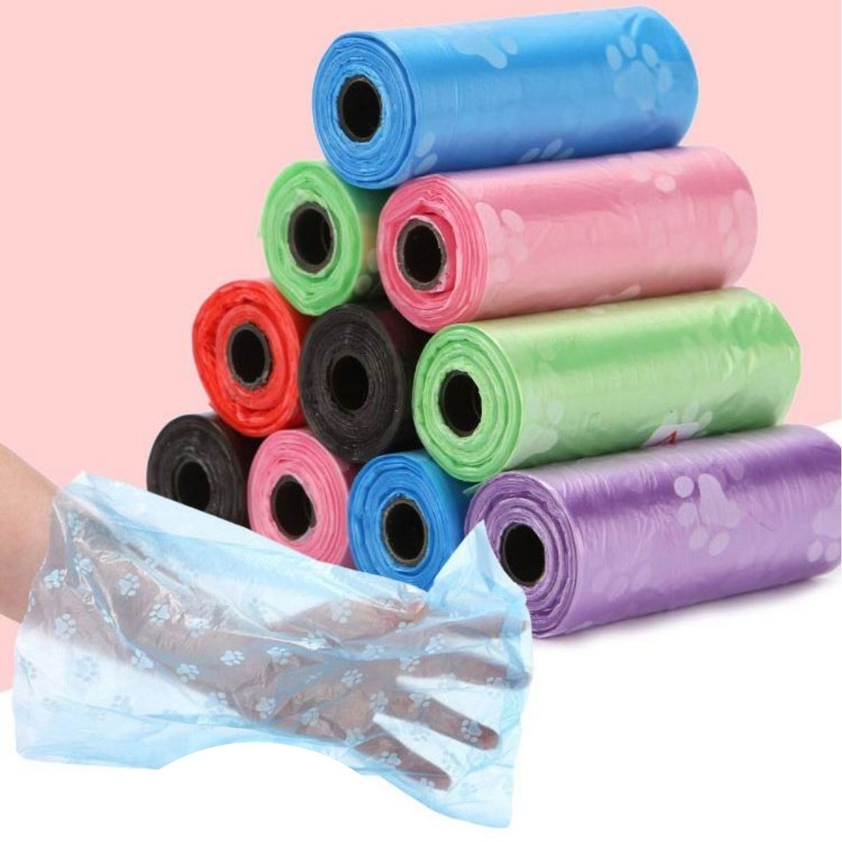 Evcil Hayvanlar Için Pati Desenli Kedi Köpek Kaka Poşeti Torbası (5563) #2