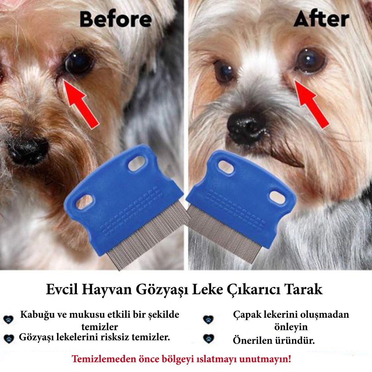 Evcil Hayvan Kedi Köpek Pire Tarağı ve Köpek Gözyaşı Lekesi Tarağı (5563) #2