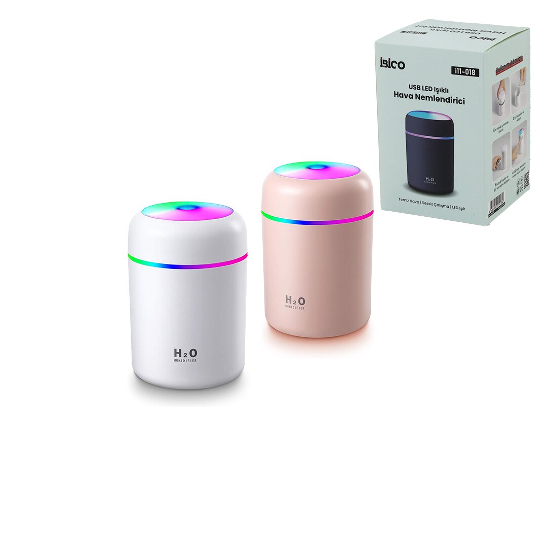 KLASİK 300ML H2O MİNİ USB ŞARJ- IŞIKLI HAVA NEMLENDİRİCİ - B