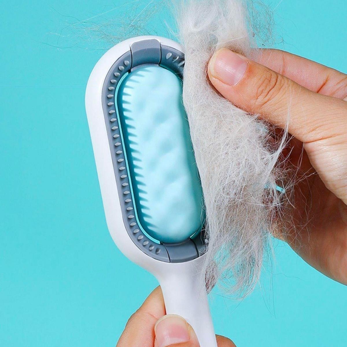 Doppelseitige Haustierbürste mit feuchtem Fellkamm (5563) #2