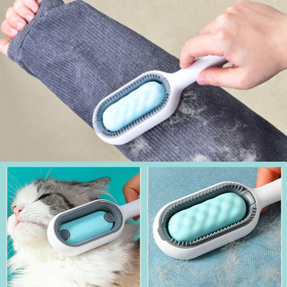 Doppelseitige Haustierbürste mit feuchtem Fellkamm (5563) #4