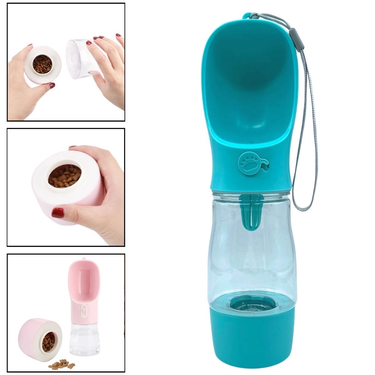 Portable Pet Water Bottle & Food Container Travel Case 380ML (5563) #5