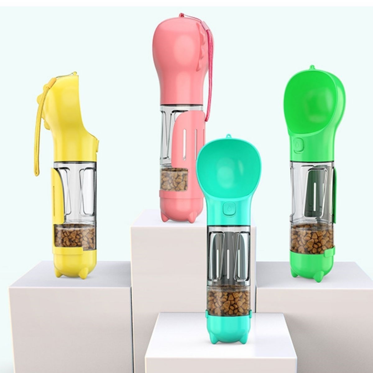 Portable Pet Water Bottle with Food Bowl & Waste Bag Holder - 300ml (5563) #3