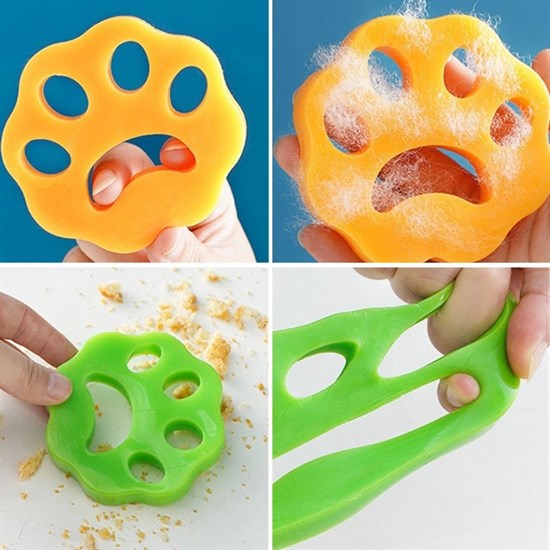 2 Adet Evcil Hayvanlar ve Çamaşır Makinesi İçin Pati Şekilli Renkli Tüy Temizleme Aparatı (5563) #3