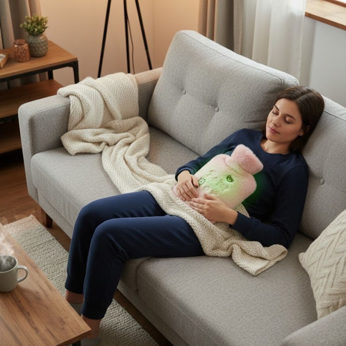 Işıklı Ayıcıklı Figürlü Pembe Peluş Sıcak Su Torbası 1 Lt – Yumuşak Kılıf, Uzun Süre Sıcak Tutan Termal Su Torbası (5563) #3