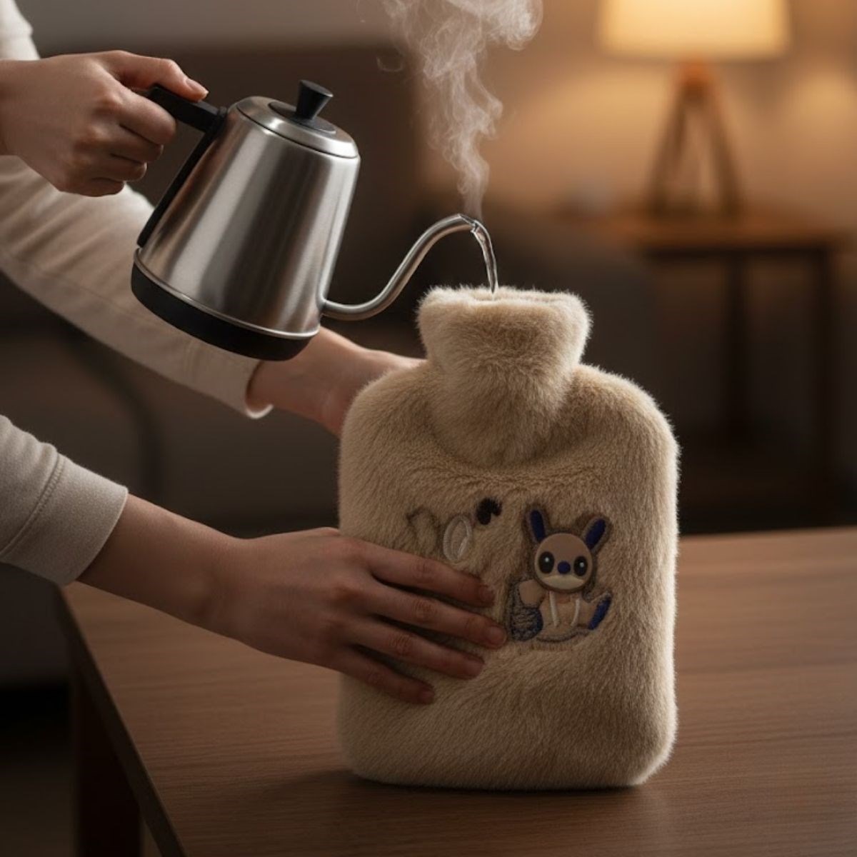 Mutlu Robot Hayvan Figürlü Peluş Sıcak Su Torbası 1 Lt – Yumuşak Kılıf, Uzun Süre Sıcak Tutan Termal Su Torbası (5563) #2