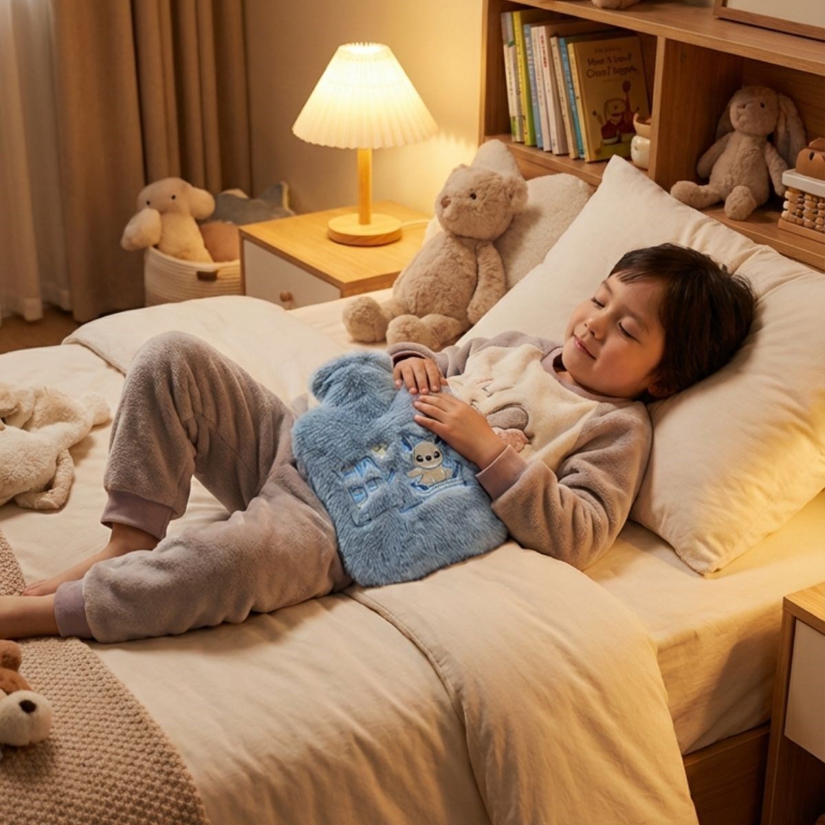 Glücklicher Roboter-Tier-Wärmflasche 1L Grau Plüsch – Weiche Hülle #4