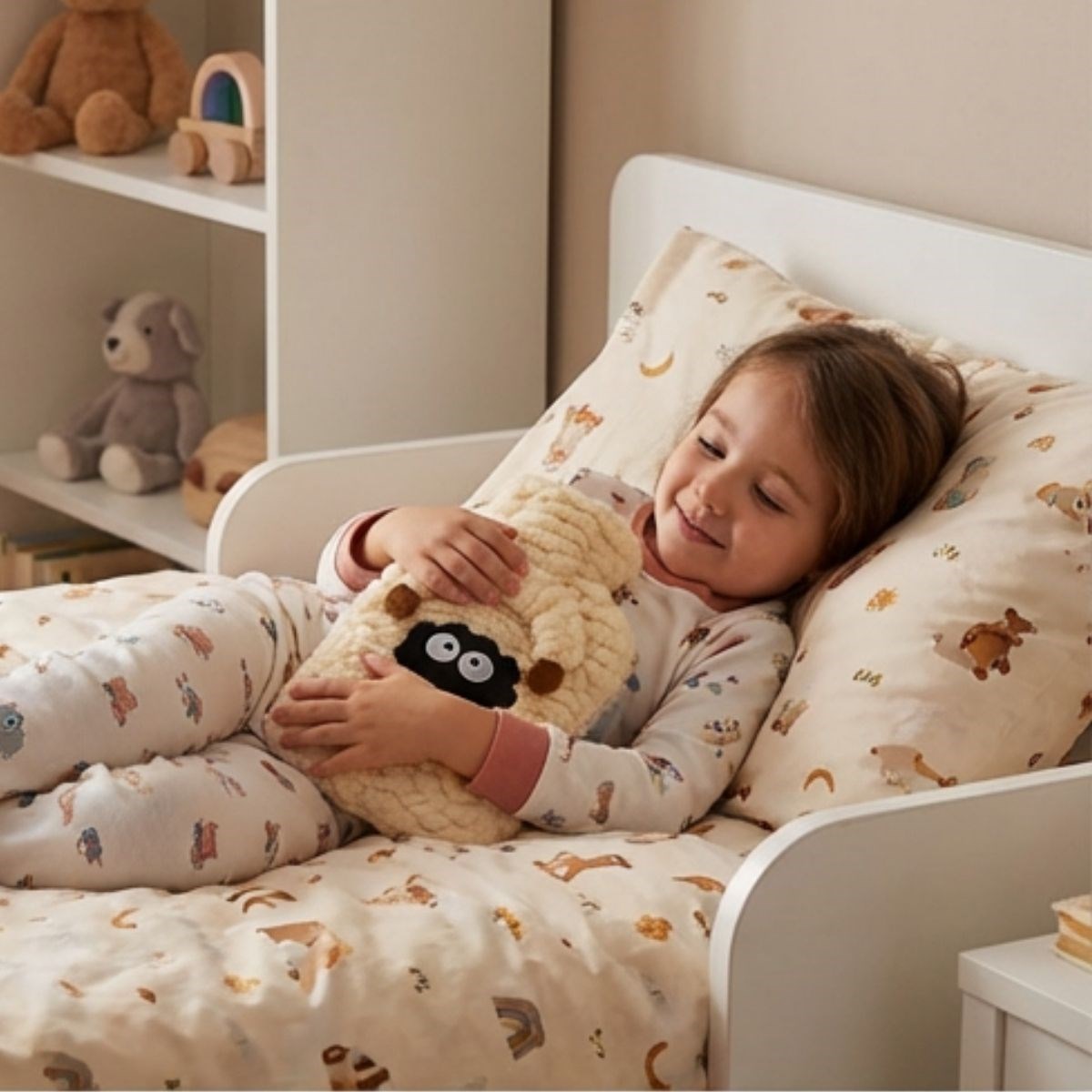 Süßes Lammdesign Plüsch Wärmflasche 1 L – Weiches Futter, Langanhaltende Wärme (5563) #2