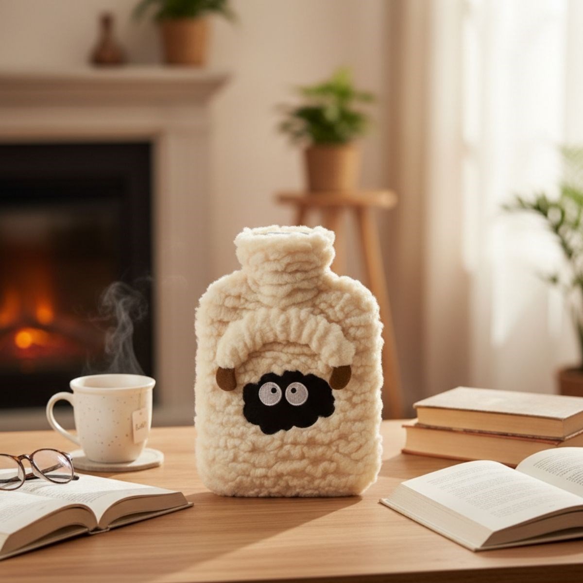 Süßes Lammdesign Plüsch Wärmflasche 1 L – Weiches Futter, Langanhaltende Wärme (5563) #5