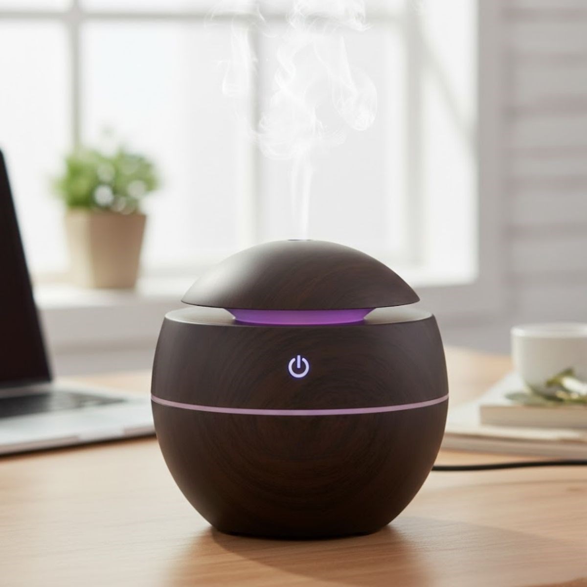 Küre Model Akasya Renk Hava Nemlendirici – Ultrasonik Soğuk