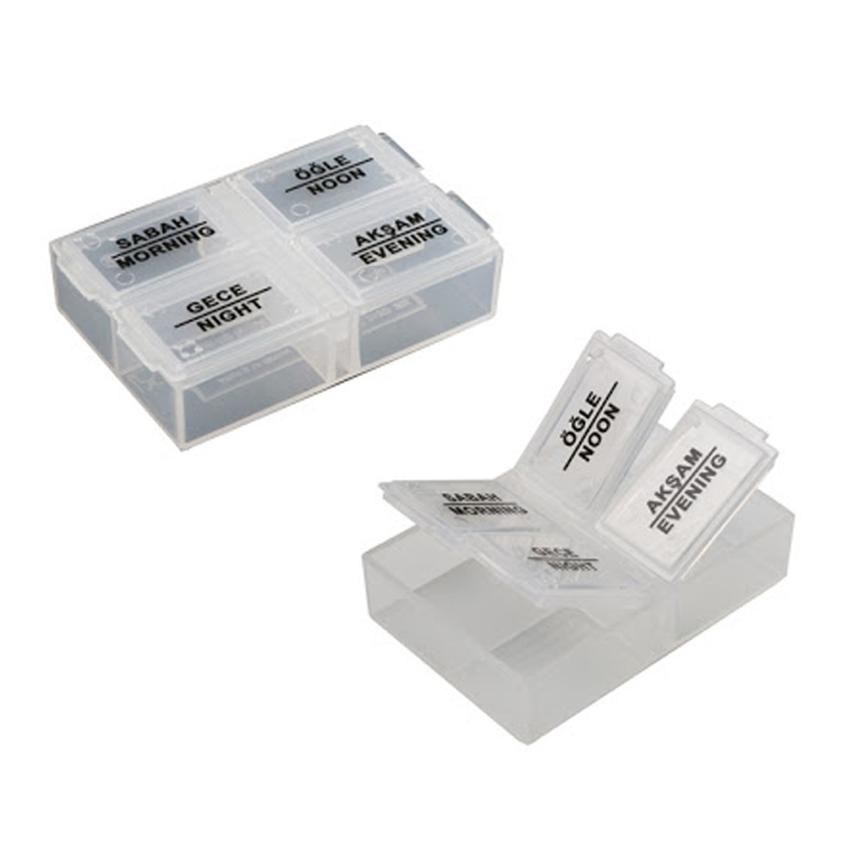 4 Öğün Günlük Hap İlaç Saklama Taşıma Kutusu İlaç Hatırlatıcı (5563) #5