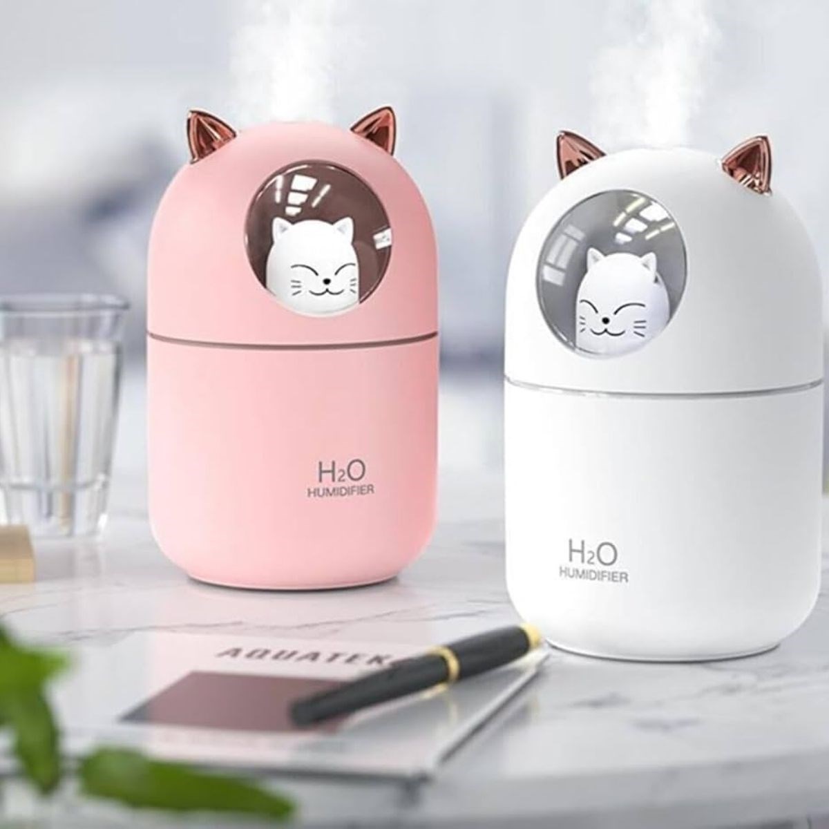 Kätzchen-Luftbefeuchter – Ultraschall-Kaltnebel, LED-beleuchteter Tisch-Raumbefeuchter (5563) #4