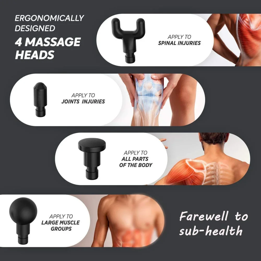 Kabelloses Massagepistole mit Adapter – Aufladbar KH-320 (5563) #4