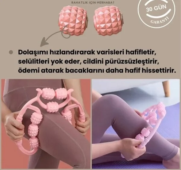9 Tekerlekli Yoga Fitness Silindiri (Roller) (5563)